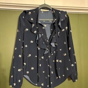 Abercrombie and Fitch Floral Ruffle Blouse